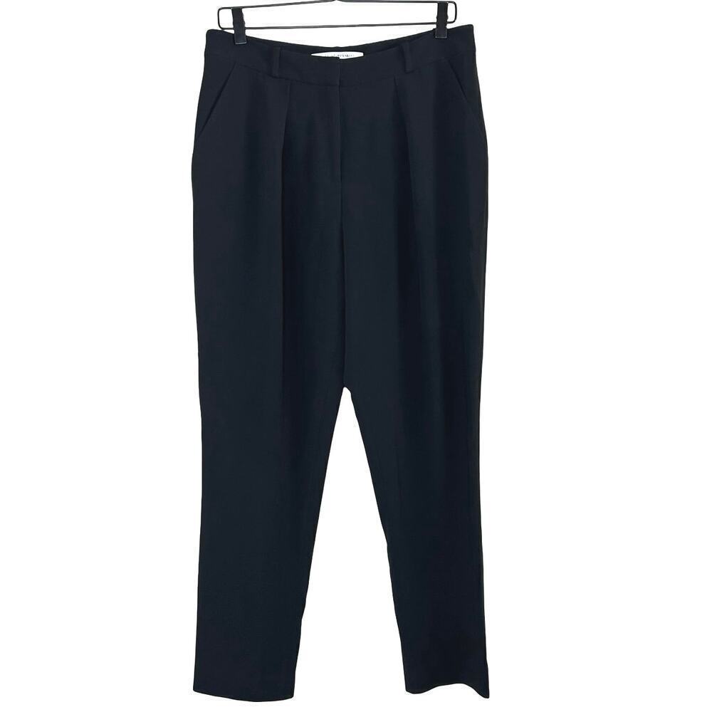 Diane Von Furstenberg Women’s Dani Pleated Straight Leg Pants Black Size 8